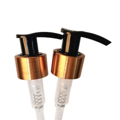 Luxury Aluminum Plastic Lotion Dispenser Pump With Brush Finish 24 410 Gold Lotion Pump For Lotion Bottle