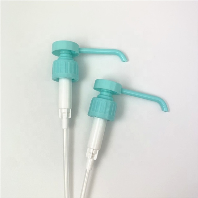 OEM Custom Hot sale 24mm 28mm PP Long Nozzle Lotion Pump Ribbed Gel Dispenser Pump Manufacturer/Wholesale