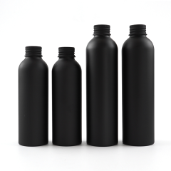 aluminium bottle serum frosted matte black aluminium bottles with metal screw lid