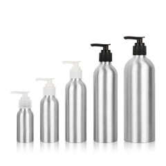 Hot Selling 30ml 50ml 100ml 120ml 150ml 250ml 500ml Aluminum Cosmetic Packaging Bottle With Press Pump Cap For Lotion