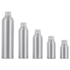 Aluminium Cosmetics Round Bottle With Screw Cap