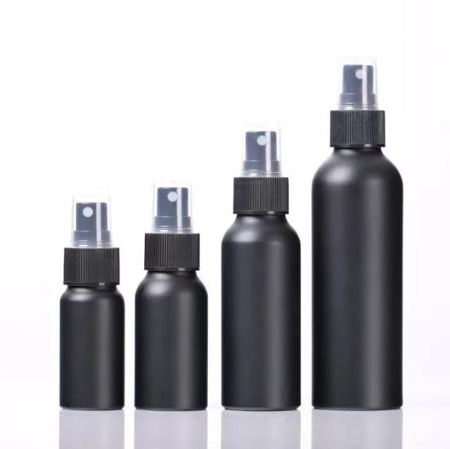 empty aluminum spray bottle 100ml matte black aluminum bottle aluminum bottle 250ml