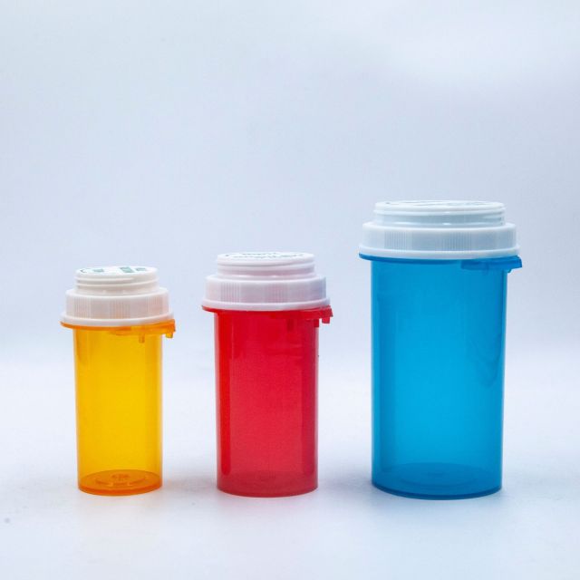 Plastic Push Down and Turn Child Resistant Vials for 6DR 8DR 10DR 13DR 16DR 20DR 30DR 40DR 60DR