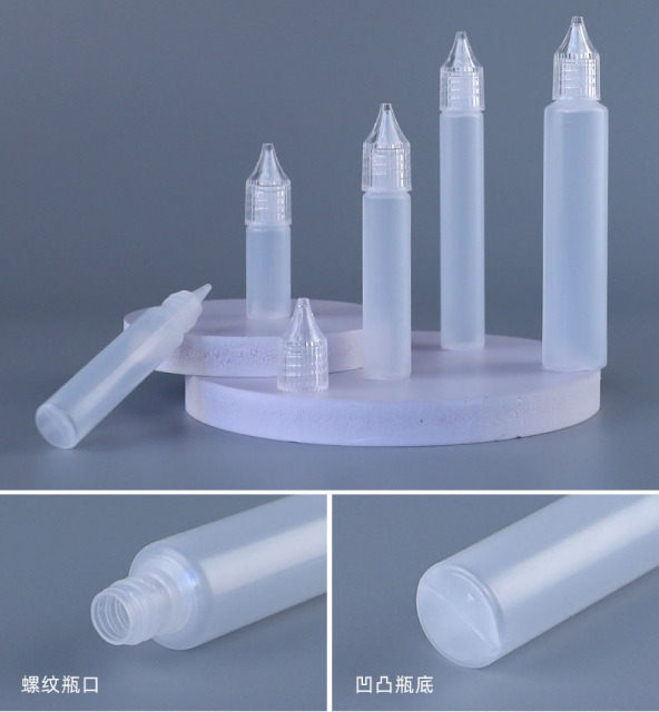 PE Essential Dropper E-Liquid Oil Squeeze Bottles With Clear Cap