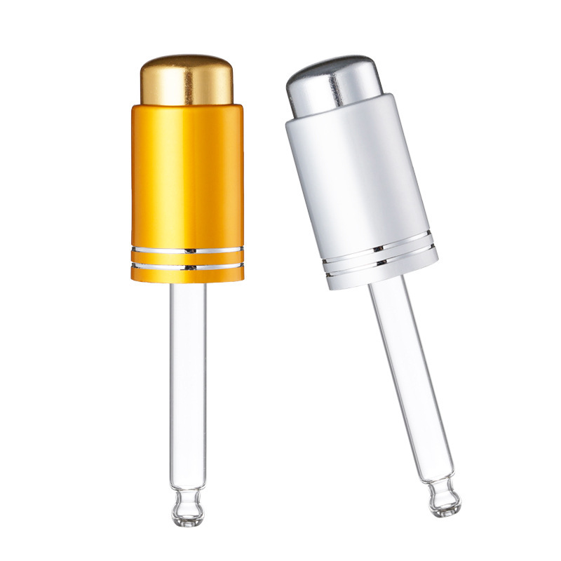 Aluminum Press Button Dropper Cap For Glass Dropper Bottle Essential Oil Bottle