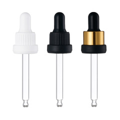18mm Big Tamper Evident Dropper Cap Matte Black For Essential Oil Glass Bottle Packaging Drop Cap
