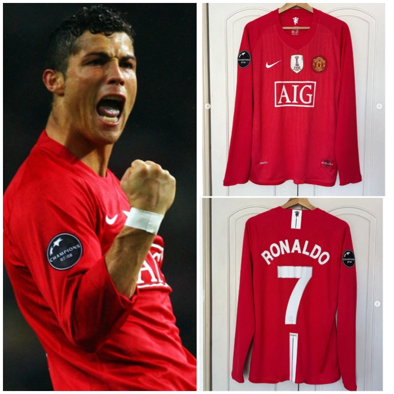 Retro Long Sleeve 2008-09 Manchester United Home S-XXL Football jersey retro