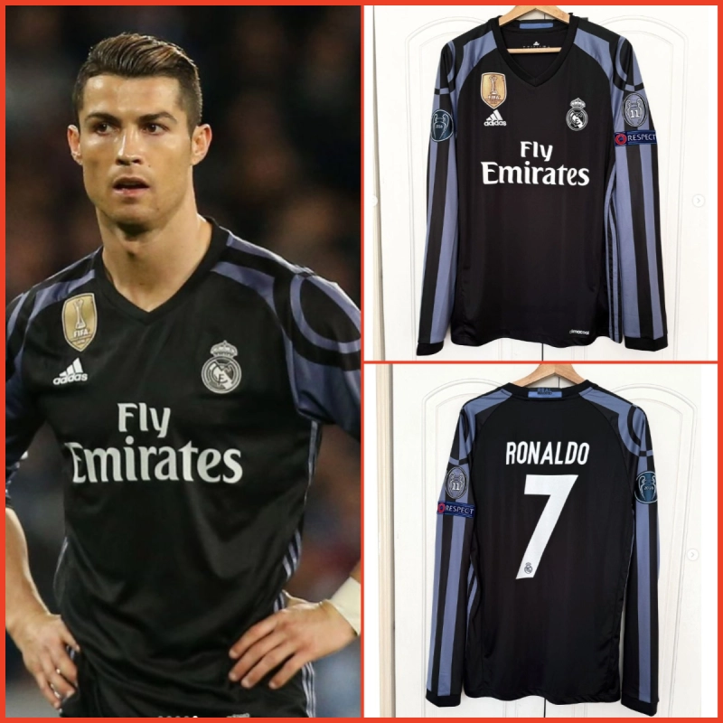 Retro 2016-17 Real Madrid Second Away Long Sleeve S-XXL Football jersey retro