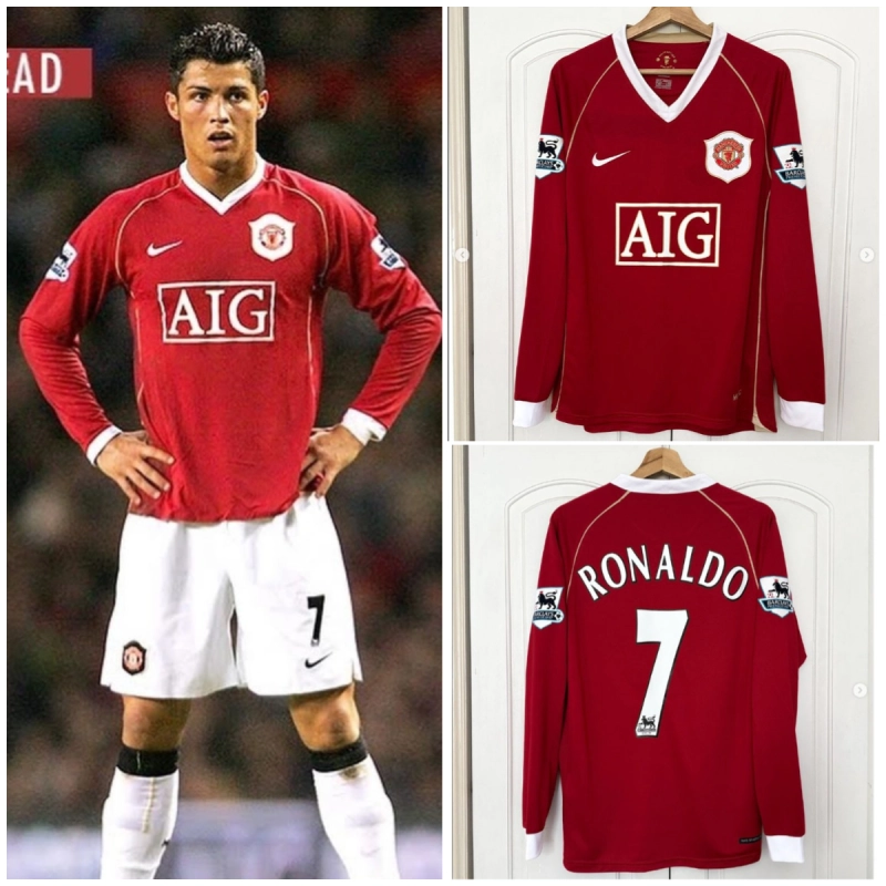Retro 2006-07 Manchester United Long sleeve home S-XXL Football jersey retro