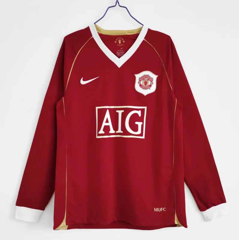 Retro 2006-07 Manchester United Long sleeve home S-XXL Football jersey retro