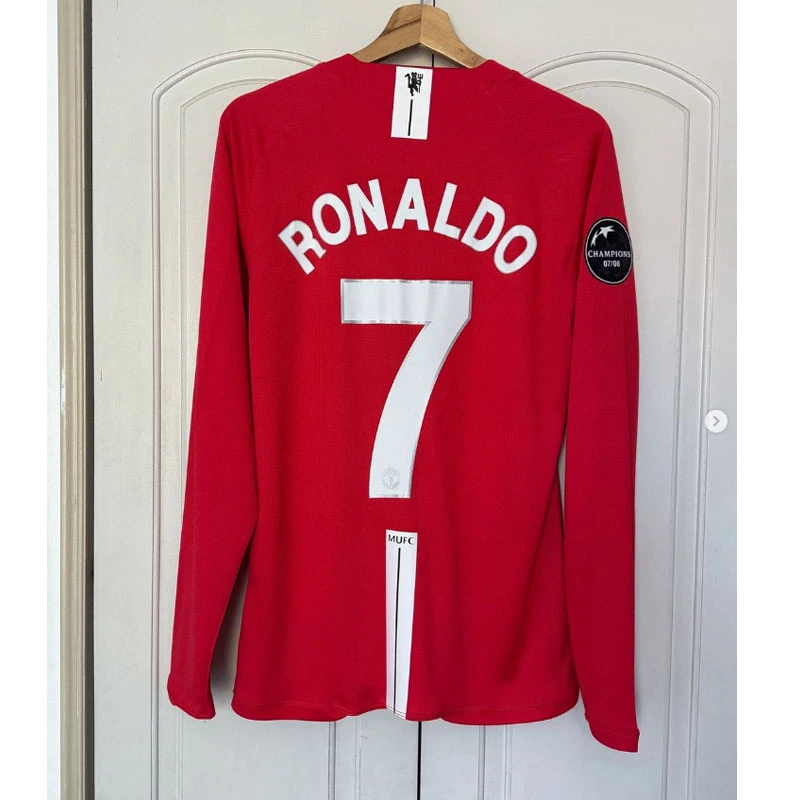 Retro Long Sleeve 2008-09 Manchester United Home S-XXL Football jersey retro