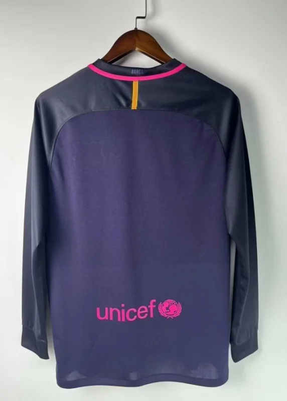 Retro 2016-17 Barcelona away long sleeve size S-XXL Football jersey retro
