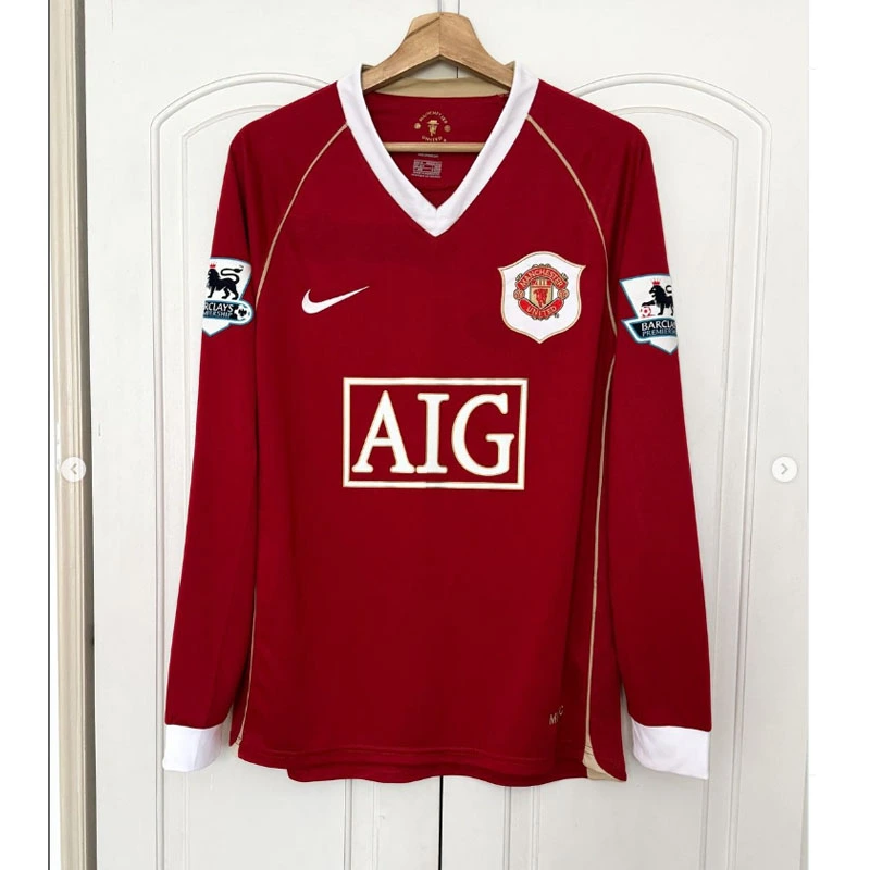 Retro 2006-07 Manchester United Long sleeve home S-XXL Football jersey retro