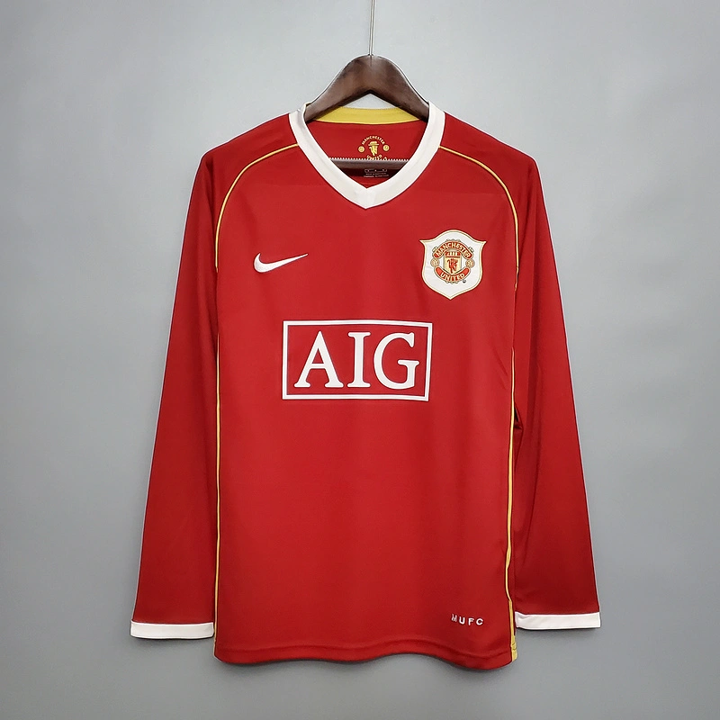 Retro 2006-07 Manchester United Long sleeve home S-XXL Football jersey retro