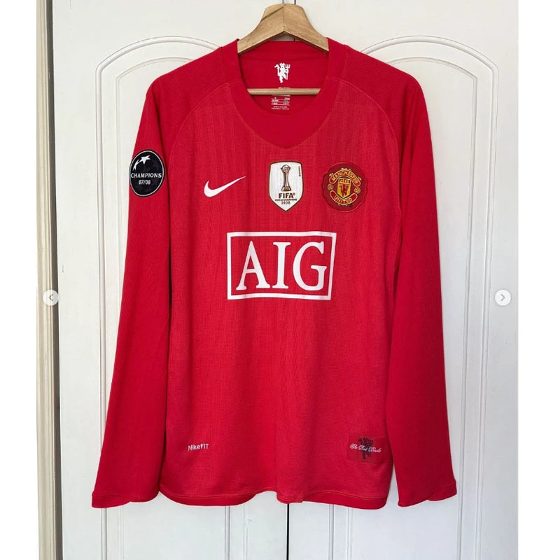 Retro Long Sleeve 2008-09 Manchester United Home S-XXL Football jersey retro