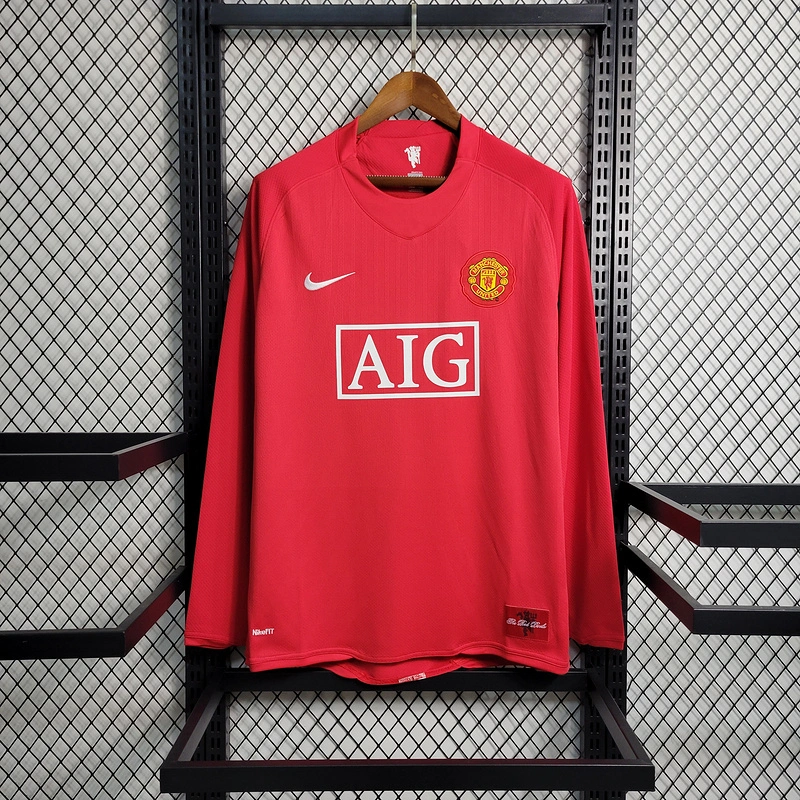 Retro Long Sleeve 2008-09 Manchester United Home S-XXL Football jersey retro