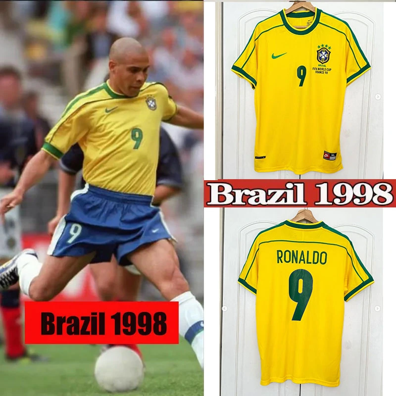 Retro 1998 Brazil home S-XXL Football jersey retro