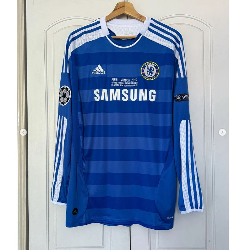 Retro 11-12 Chelsea Home Long Sleeve Champions League Size S-XXL Football jersey retro