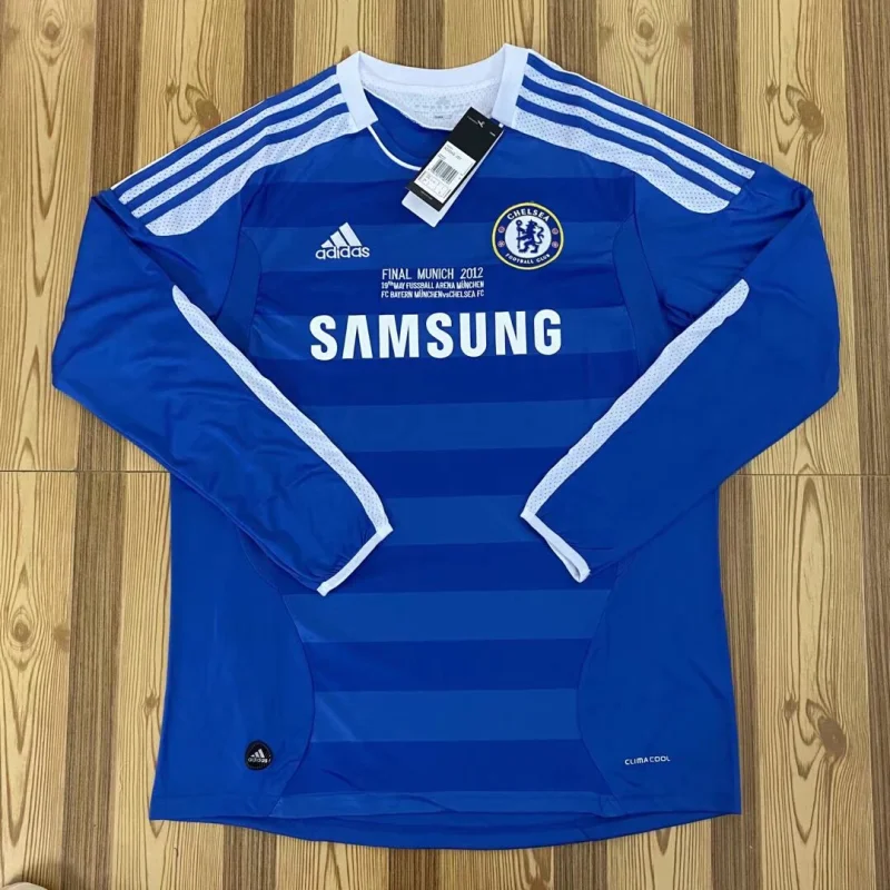 Retro 11-12 Chelsea Home Long Sleeve Champions League Size S-XXL Football jersey retro
