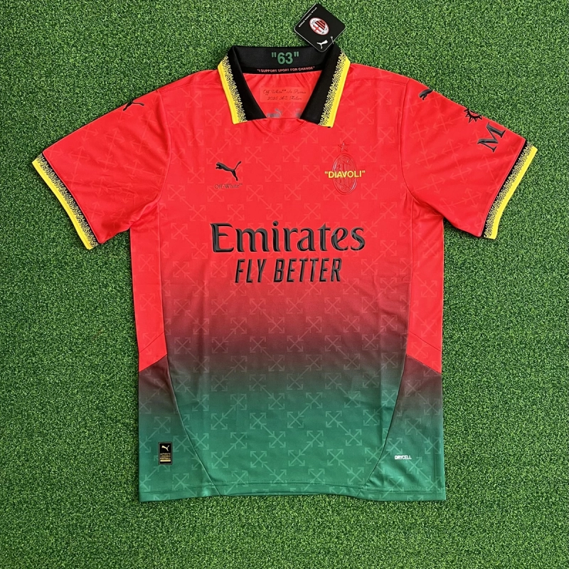 Fan version 2025-26 AC Milan Joint Red Football Jersey