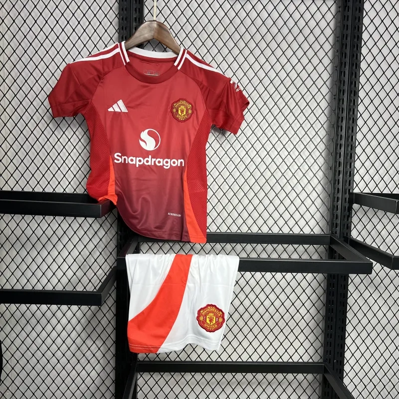 24-25 Manchester United Home Kids Jersey+Shorts