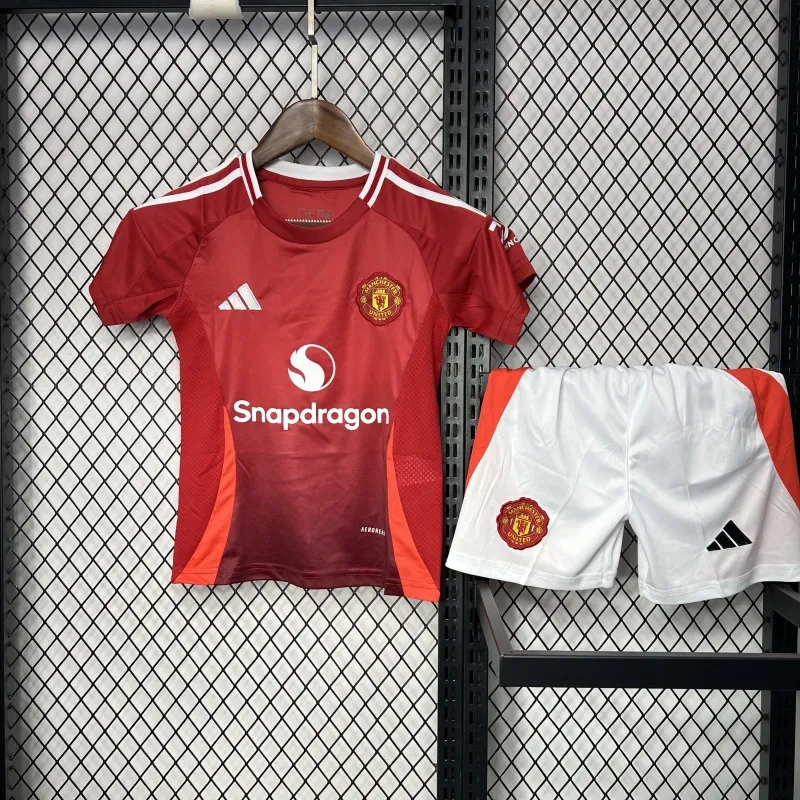 24-25 Manchester United Home Kids Jersey+Shorts