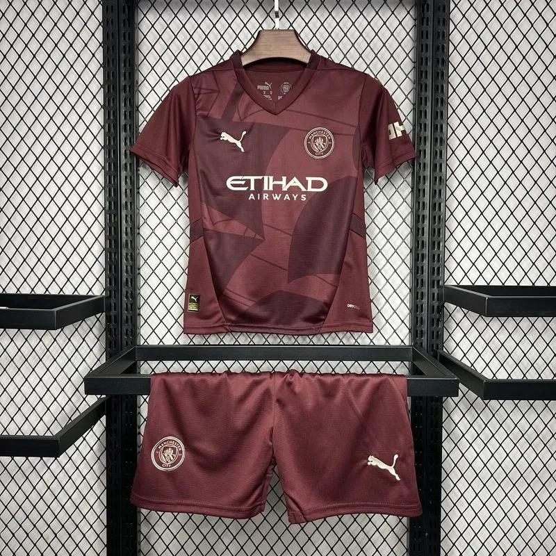 24-25 Manchester City Third Away Kids Kit Jersey+Shorts