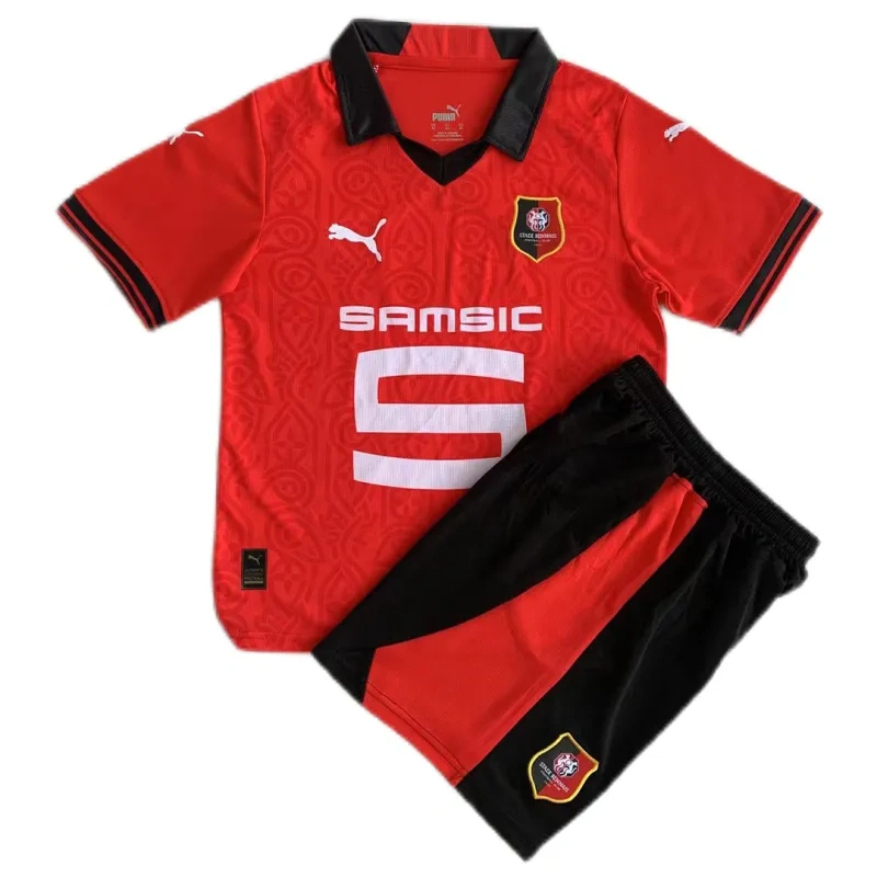 23-24 Kids Stade Rennais Home Kit Jersey+Short