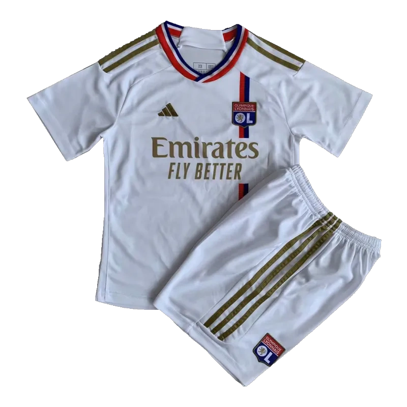 23-24 Kids Olympique Lyonnais Home Kit Jersey+Shorts