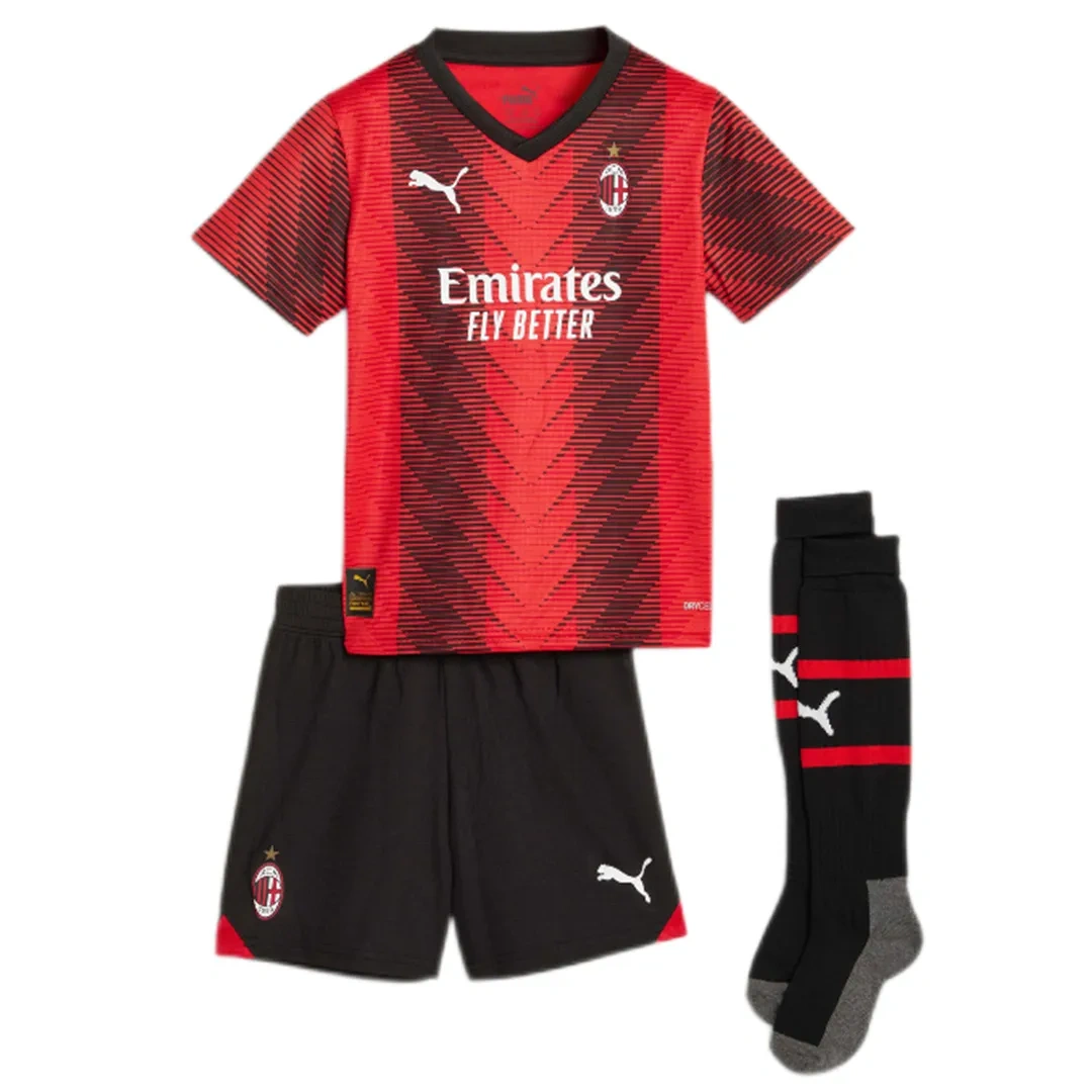 23-24 Kids AC Milan Home Whole Kit (Shirt+Short+Socks)