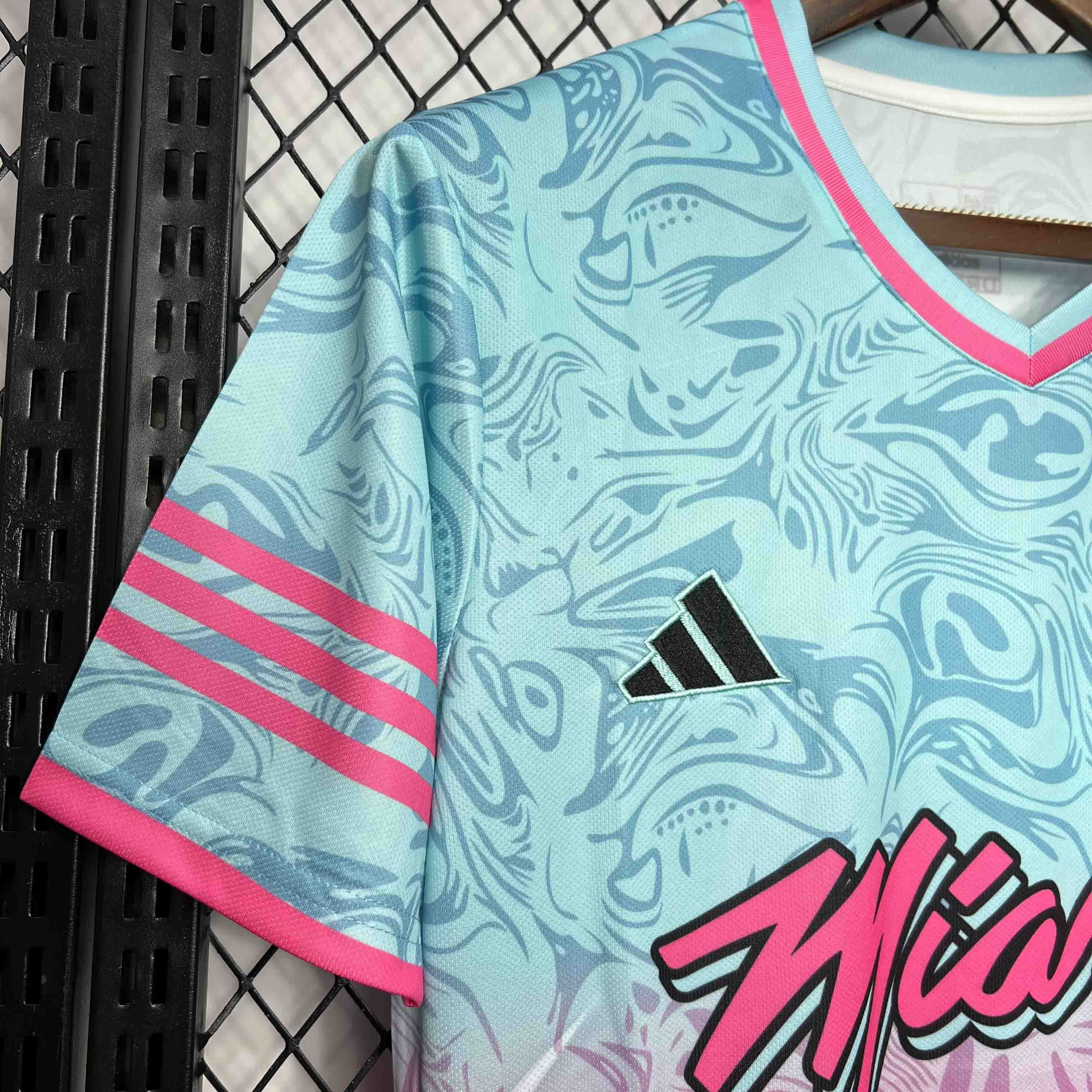 24-25 Inter Miami Special Beach Edition Kit Pink&Blue Soccer Jersey