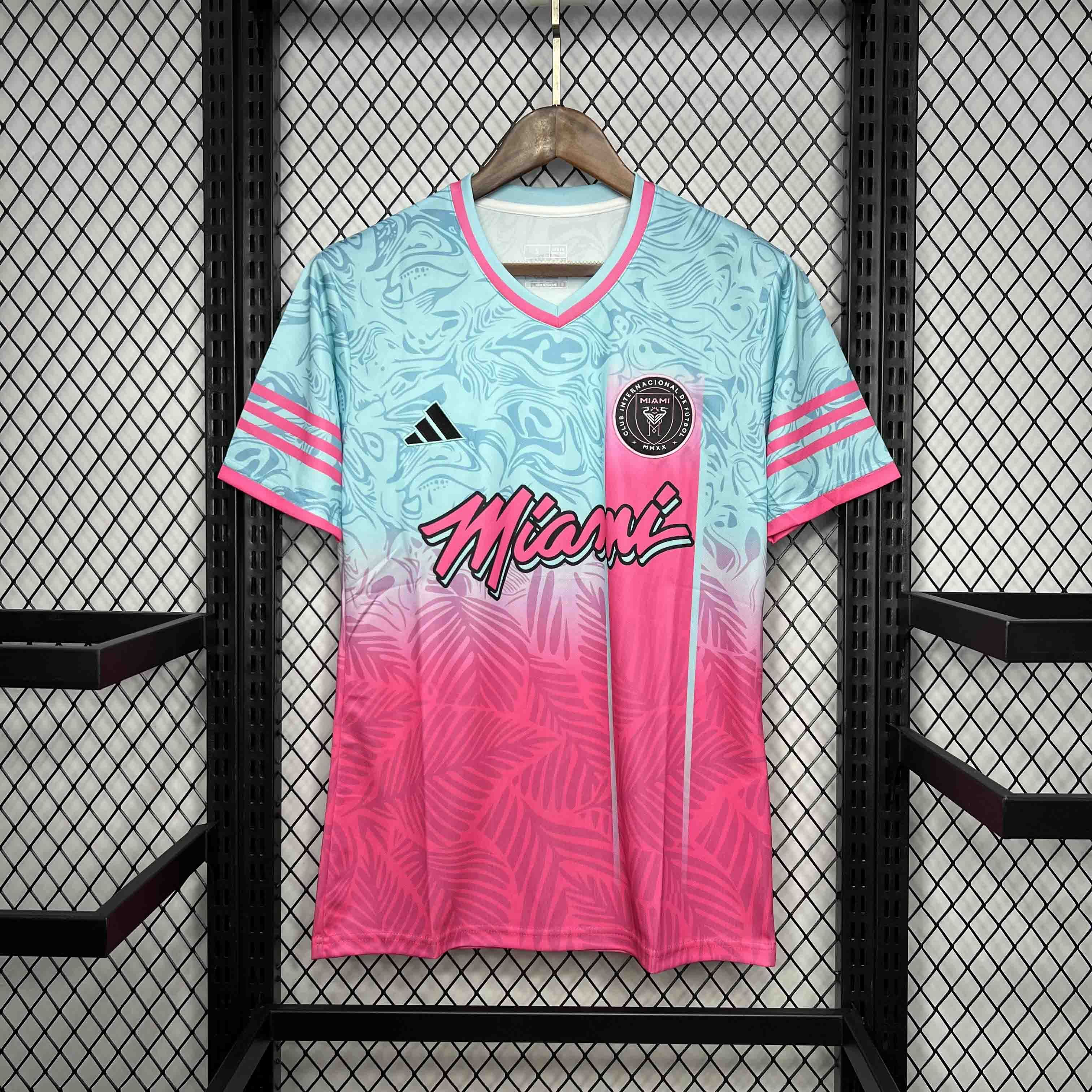 24-25 Inter Miami Special Beach Edition Kit Pink&Blue Soccer Jersey