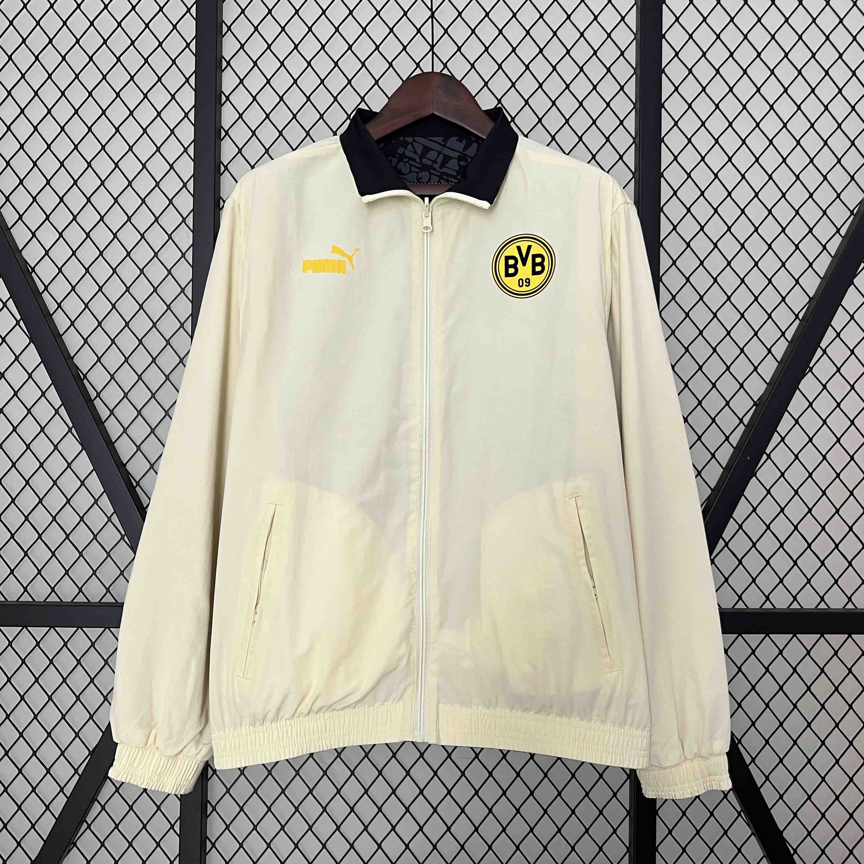 2024 Dortmund Trench Coat Reversible Windbreaker Double-Sides Jacket Sport