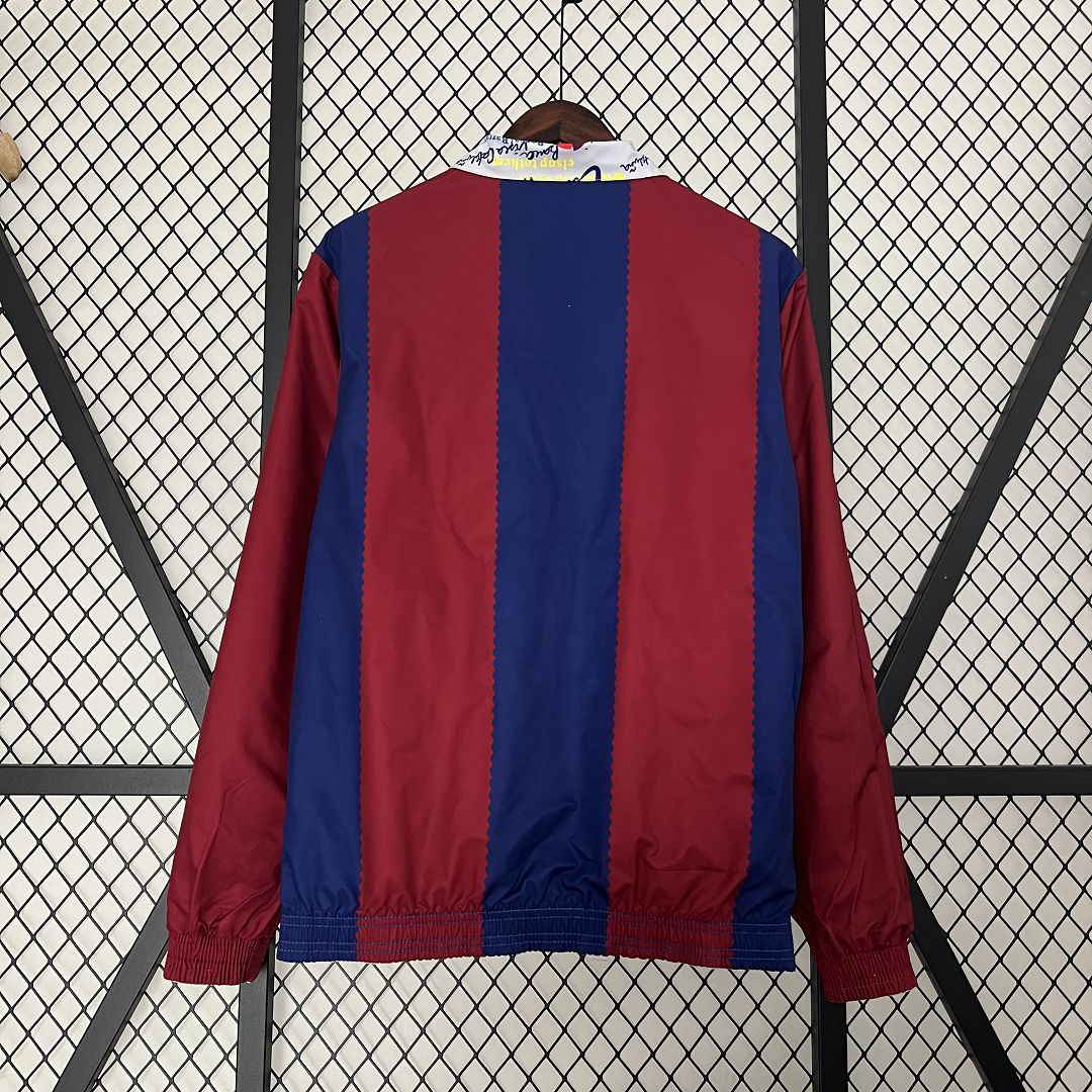 23-24 Barcelona Reversible Windbreaker Red&White Double-Sides Jacket Best Jerseys