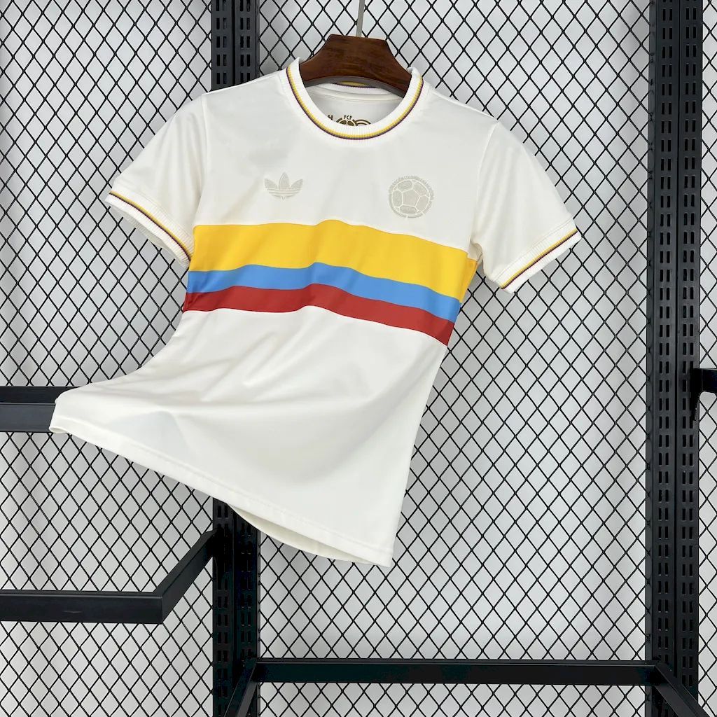 Women's Colombia Nation 24-25 100th Anniversary White Soccer Shirt