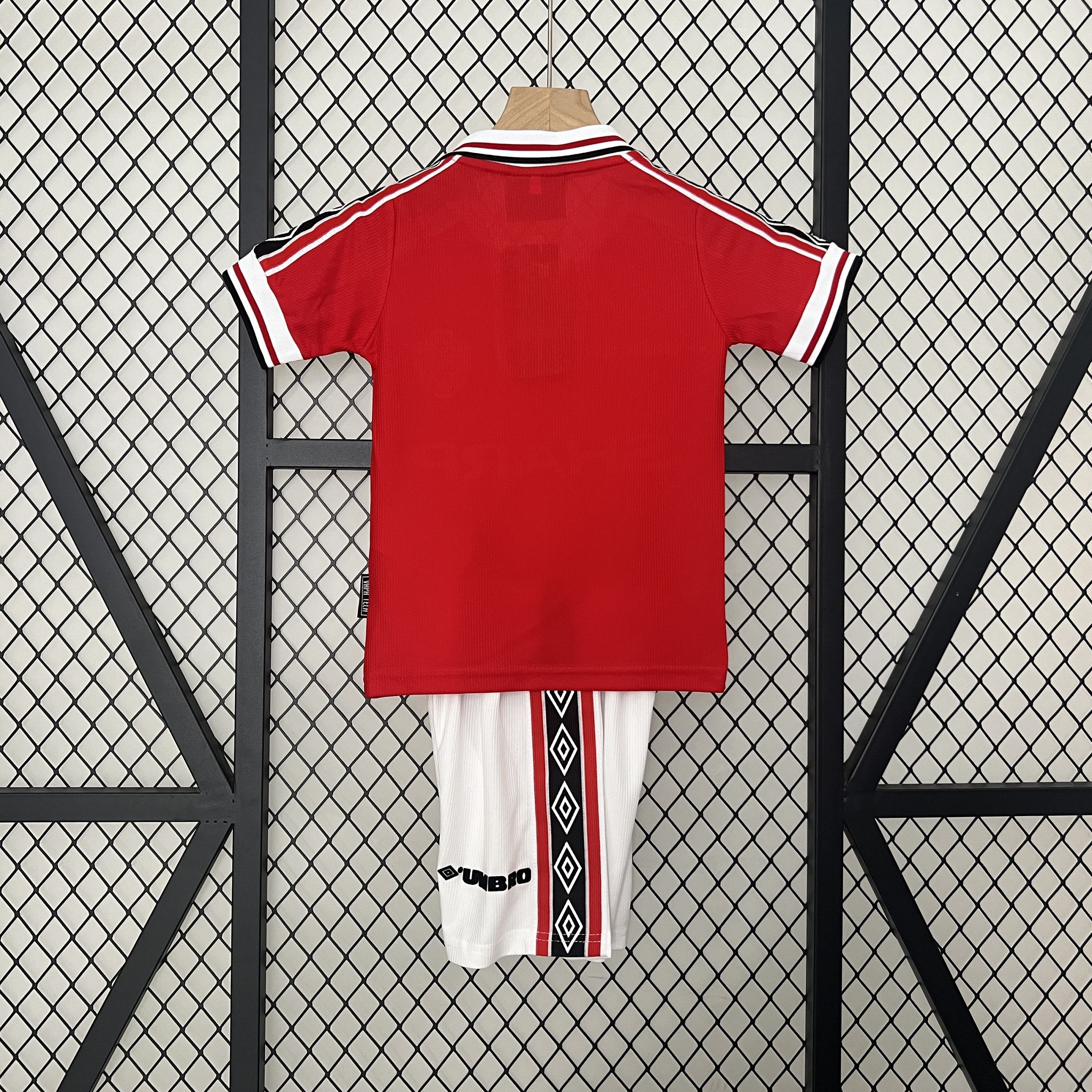 Manchester United 98-99 Home Retro Kid Kits Children Sets Jerseys