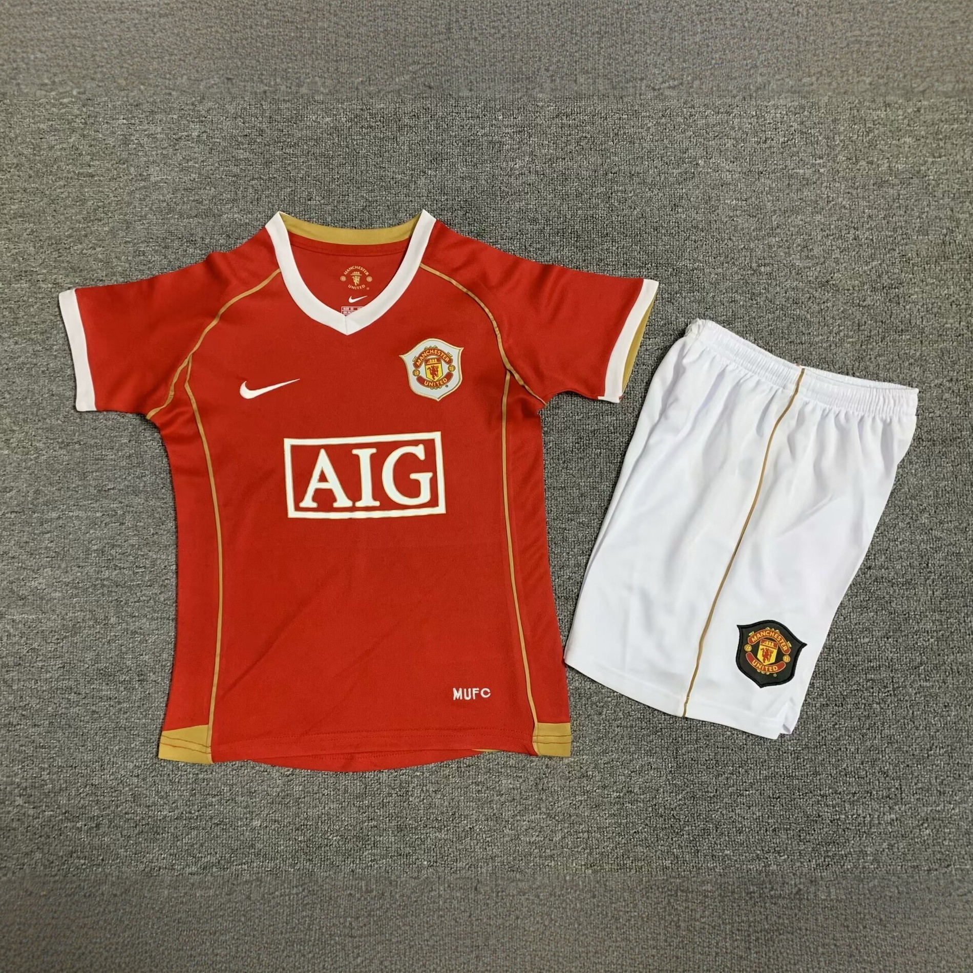 Manchester United 06-07 Home Retro Kids Kits Children Sets Football Jerseys