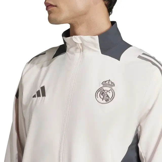 Real Madrid Mens UCL Training Tracksuit Jacket Beige 2024-2025