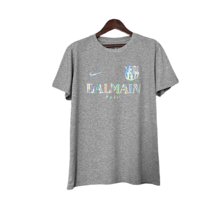 BALMAIN Barcelona 24-25 Grey Reflective Football New Shirt