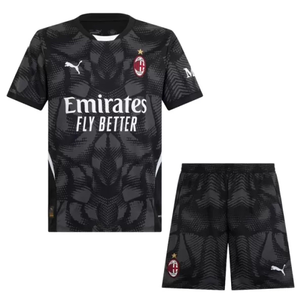 AC Millan 24-25 Goalkeeper Kids Kits Black Youth Apparels Jersey