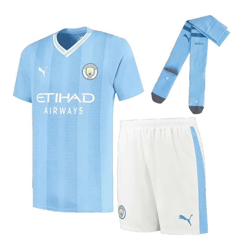 Manchester City 2023/24 Home Whole Kit(Jersey+Shorts+Socks)
