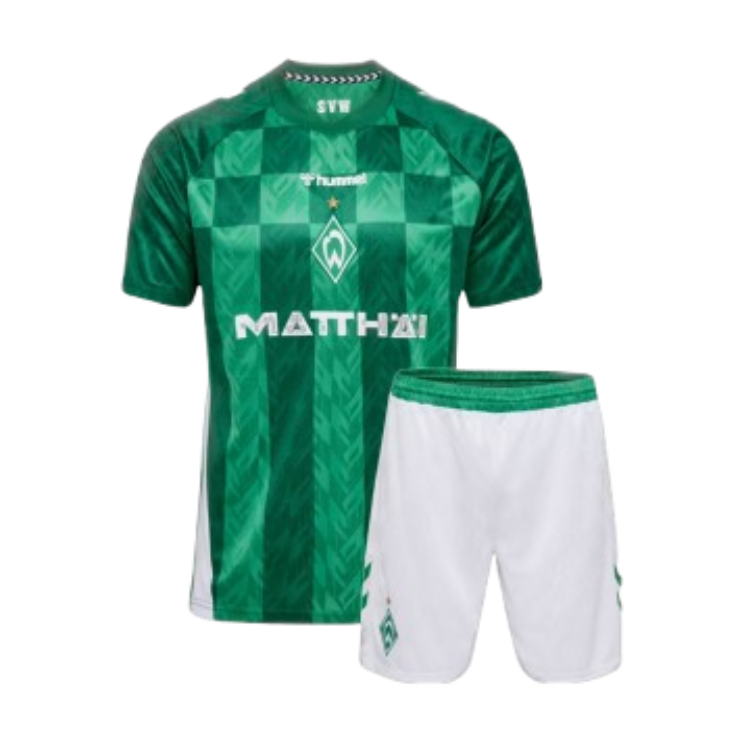 24-25 Werder Bremen Home Kids Kit Soccer Jerseys