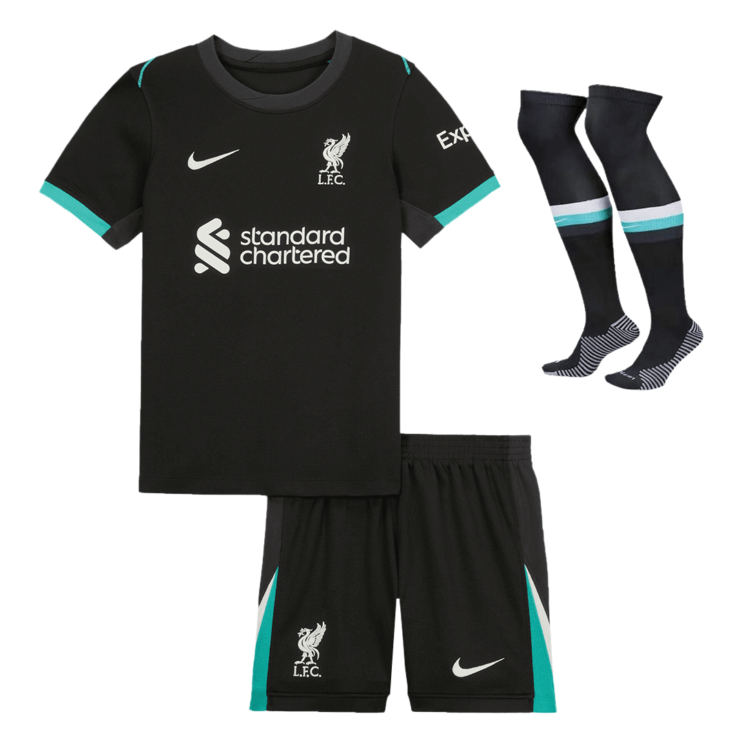 Kids Liverpool Custom Away Full Soccer Kits 2024-25