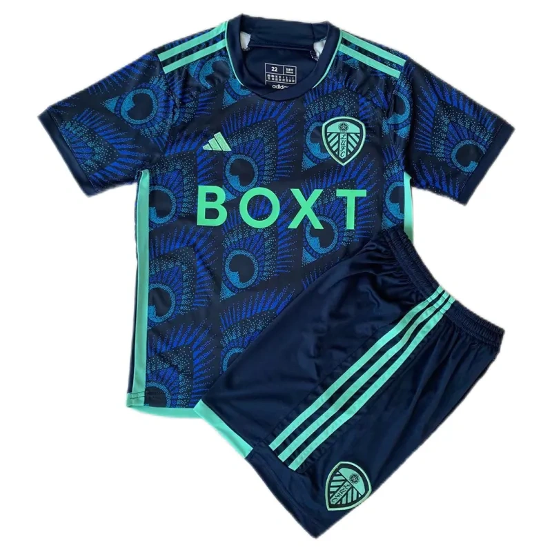 Kids Leeds United 202324 Away Kit Jersey+Shorts