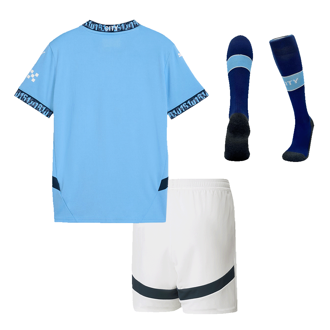 Kids Manchester City Custom Home Full Soccer Kits 2024-25