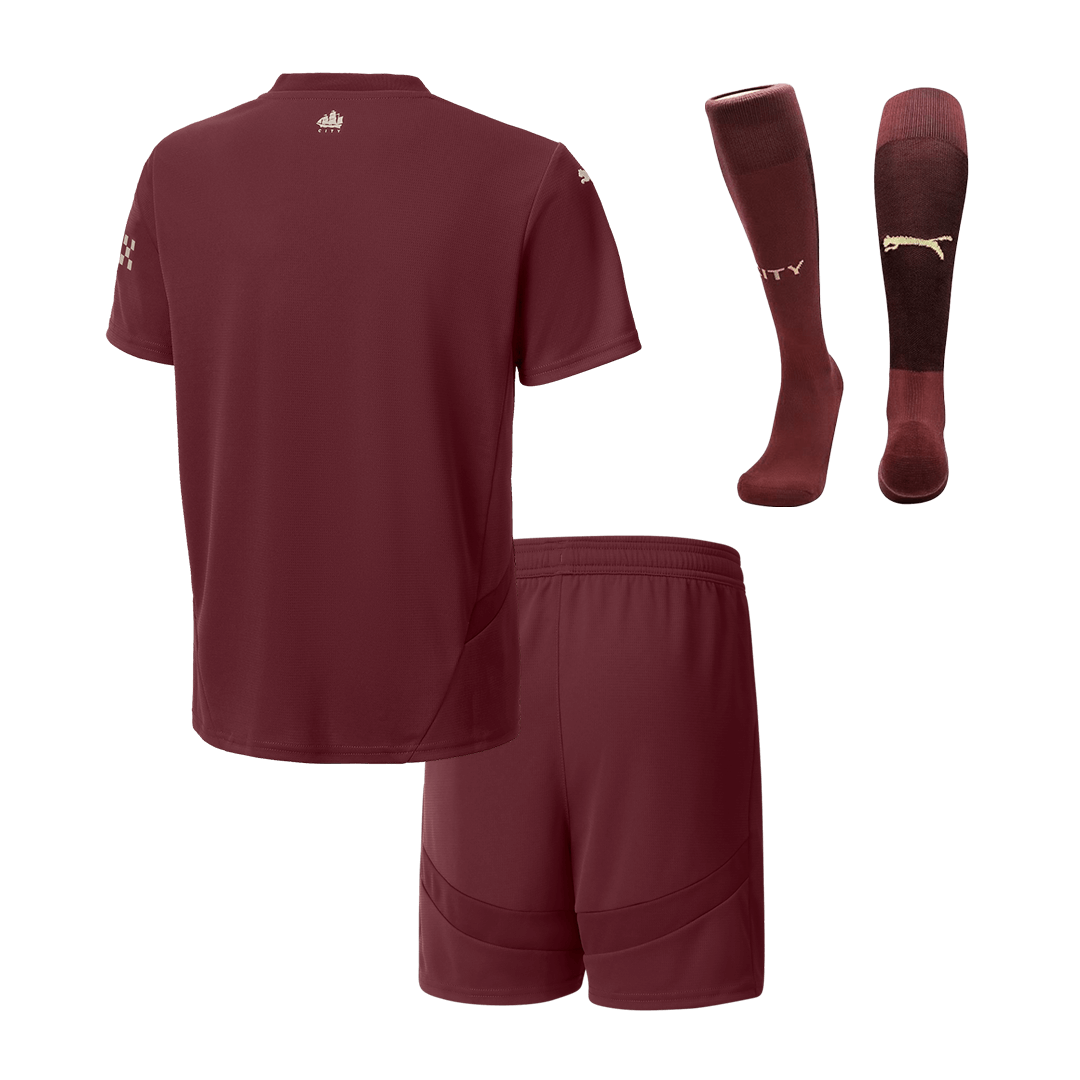 Kids Manchester City Custom Third Away Full Soccer Kits 2024-25