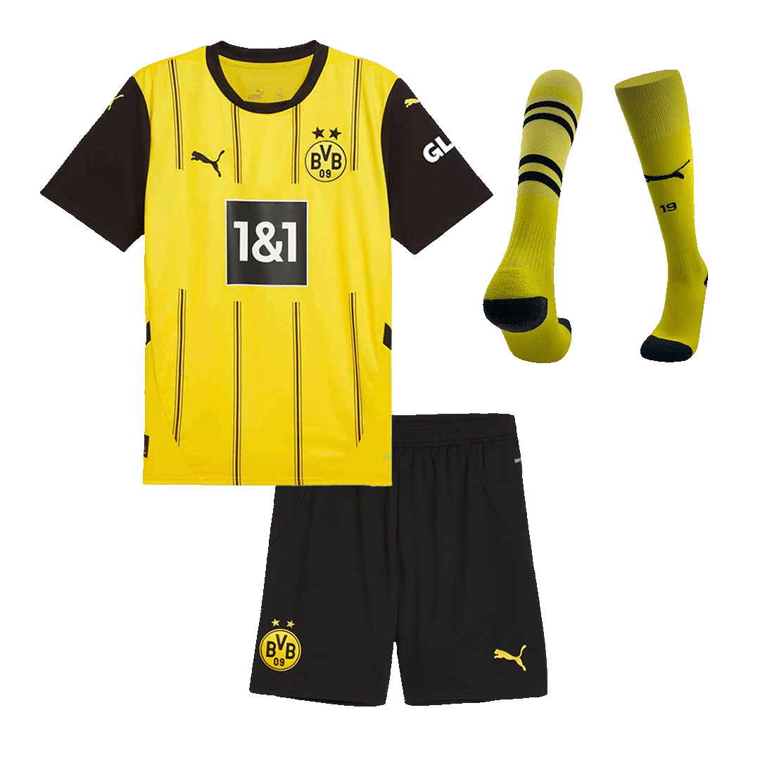 Kids Borussia Dortmund Custom Home Full Soccer Kits 2024-25