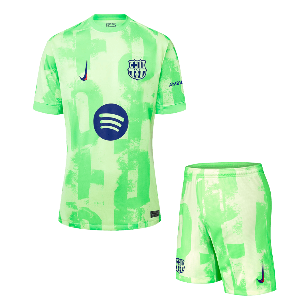 Barcelona Third Away Soccer Uniform Kits 2024-25 Spotify Logo Without Text