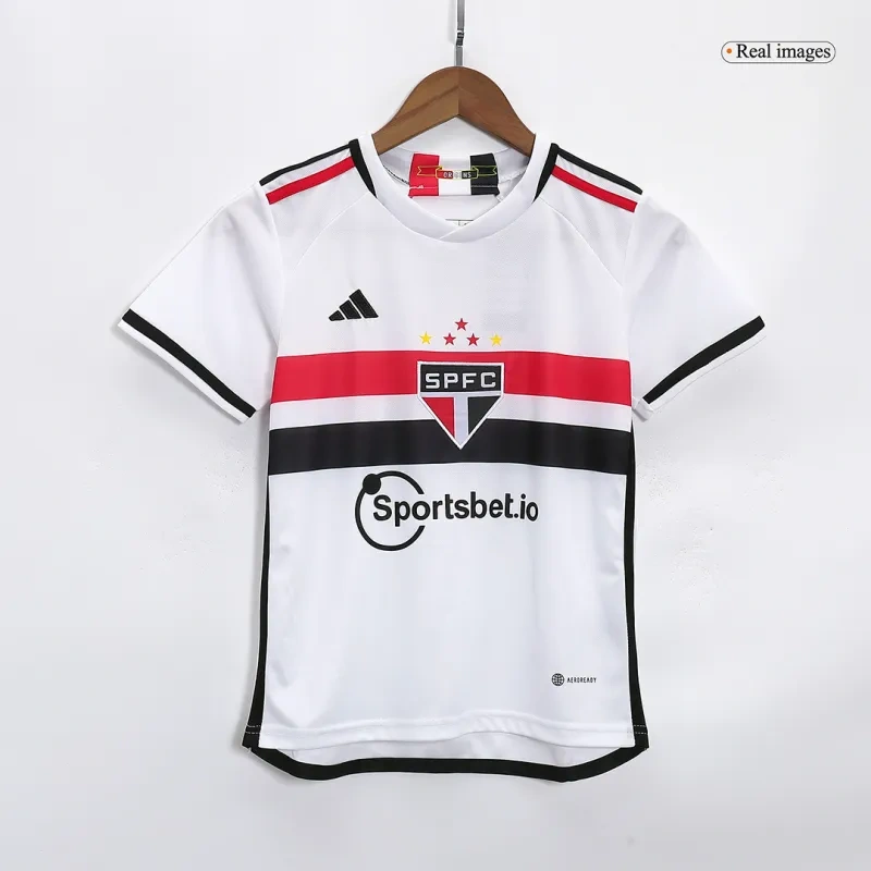 Kids Sao Paulo FC 2023/24 Home Jersey Kit Replica