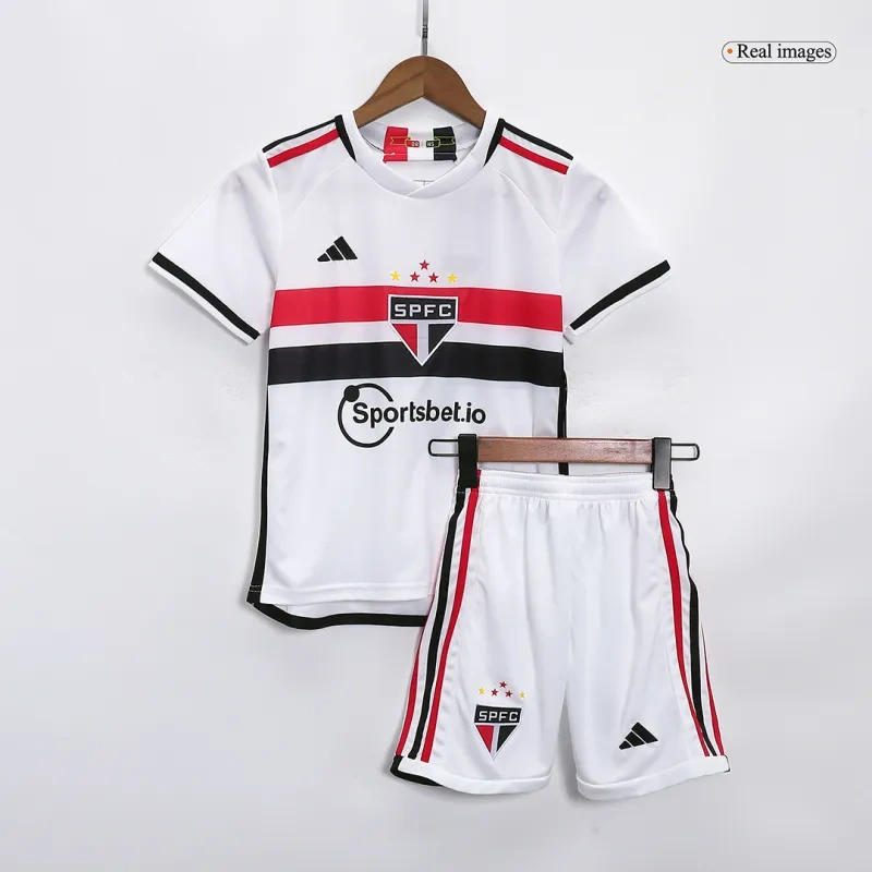 Kids Sao Paulo FC 2023/24 Home Jersey Kit Replica